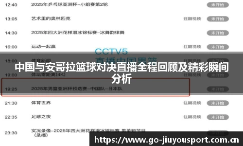中国与安哥拉篮球对决直播全程回顾及精彩瞬间分析